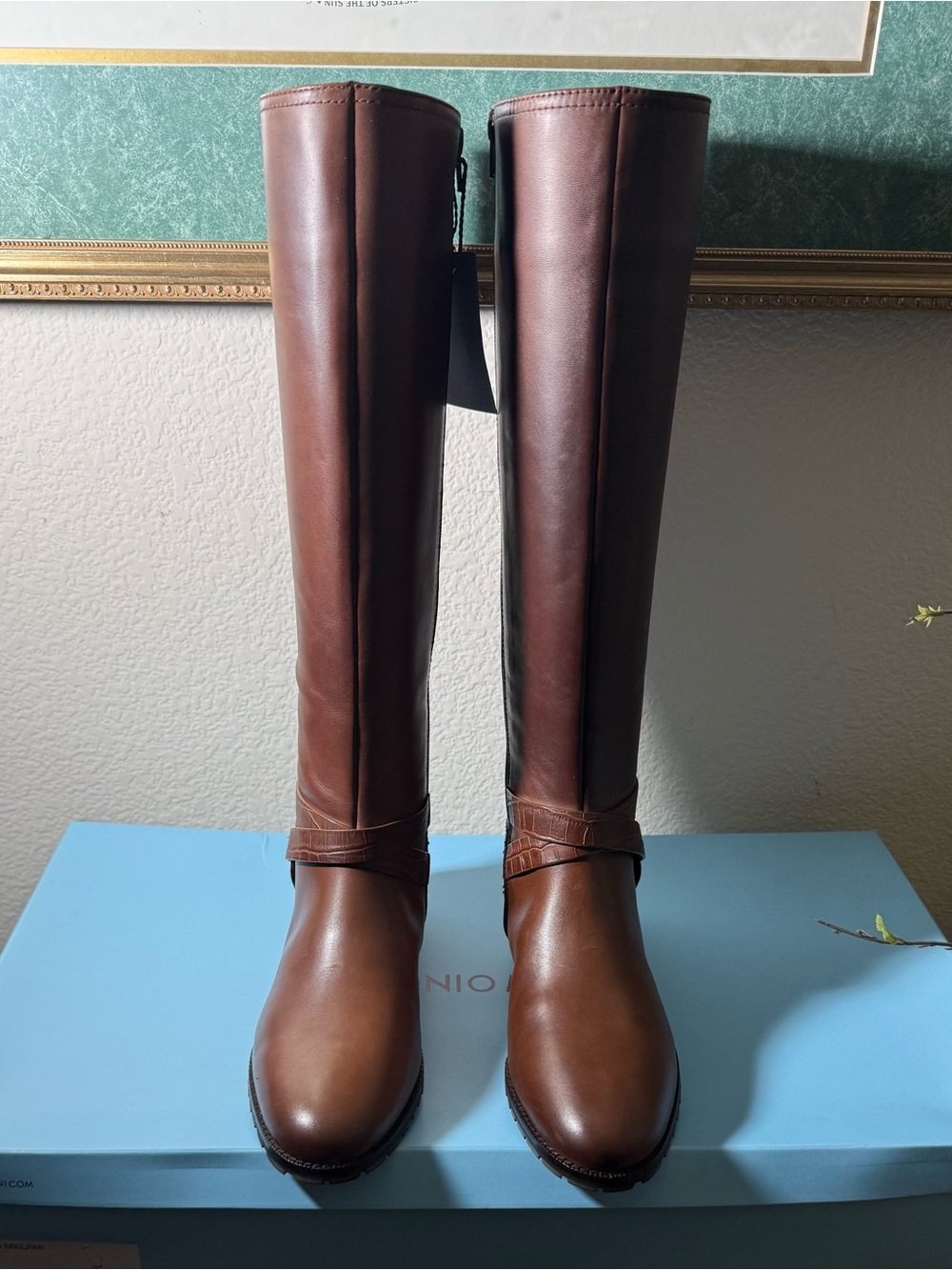 ANTONIO MELANI Brown Leather Over-the-Knee Riding Boots